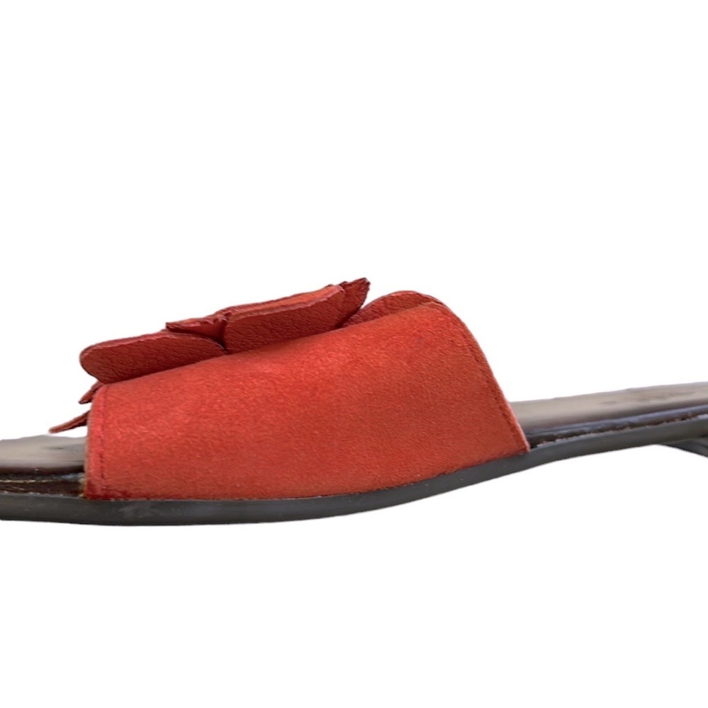Mariella | Suede Leather 3D Floral Appliqué/Cutouts Persimmon‎ Orange Siz… - Picture 10 of 15